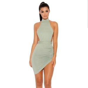 Oh Polly Ruched and Ready Halter Mini Dress
